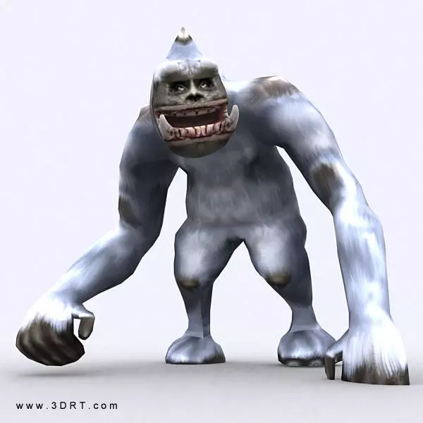 3DRT - Yeti monster2 Low-poly 3D model_0
