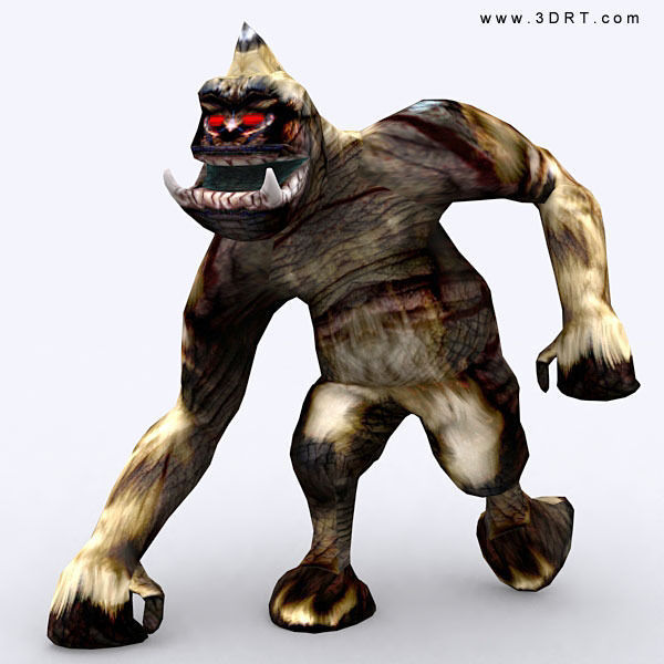 3DRT - Yeti monster2 Low-poly 3D model_7
