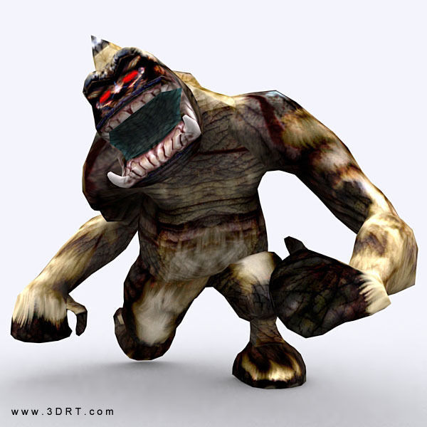 3DRT - Yeti monster2 Low-poly 3D model_3