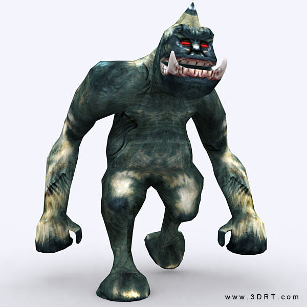 3DRT - Yeti monster2 Low-poly 3D model_6