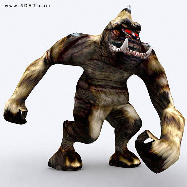 3DRT - Yeti monster2 Low-poly 3D model_8