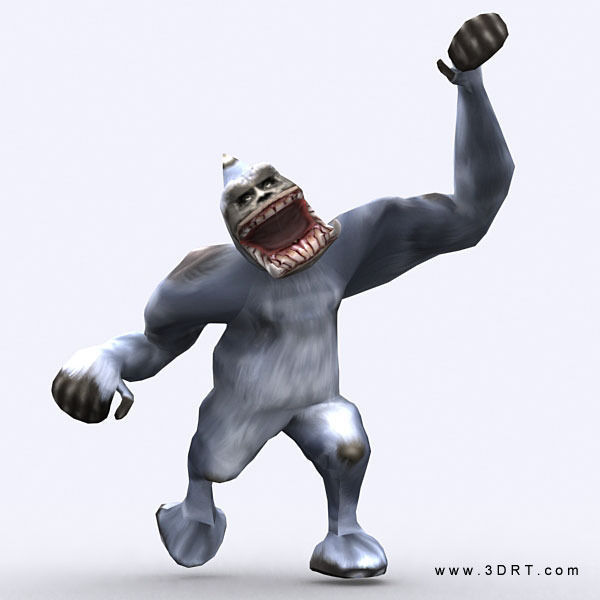 3DRT - Yeti monster2 Low-poly 3D model_4