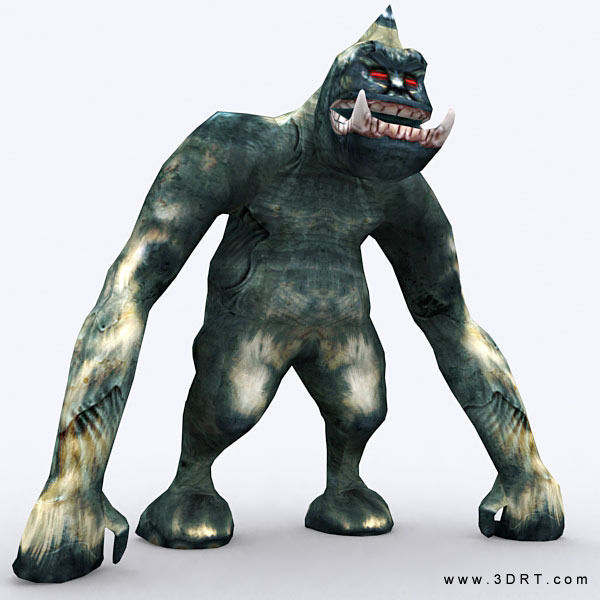 3DRT - Yeti monster2 Low-poly 3D model_1