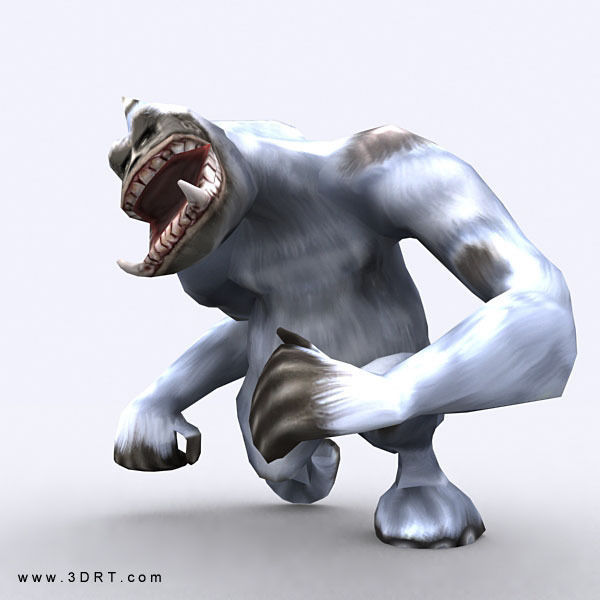 3DRT - Yeti monster2 Low-poly 3D model_2