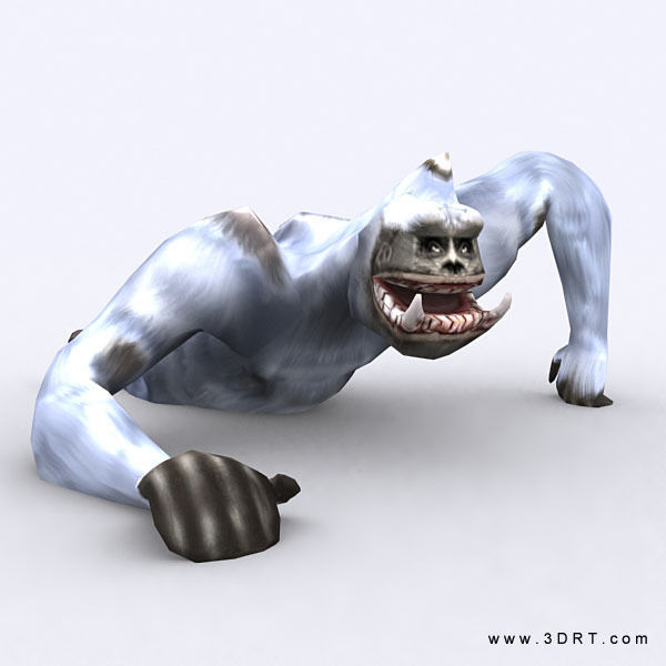 3DRT - Yeti monster2 Low-poly 3D model_10