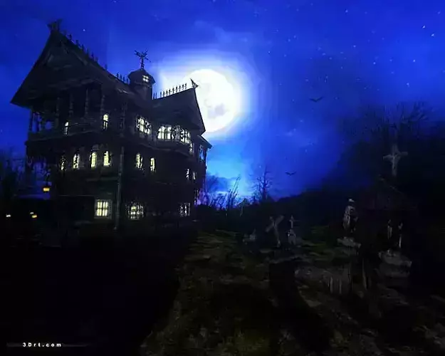 3DRT - Dark forest mansion 3D model