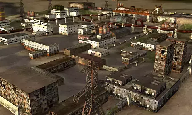 Industrial construction kit Low-poly 3D model