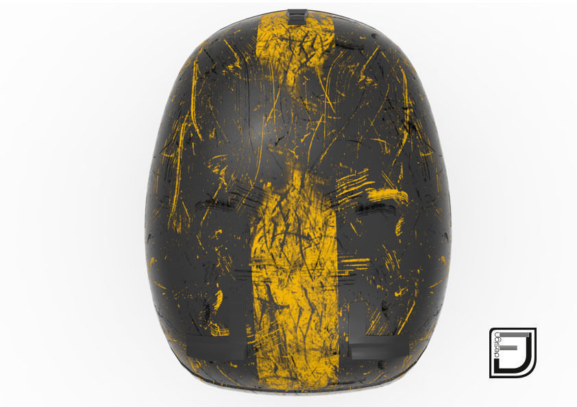 Black Grunge Helmet 04 3D model_4