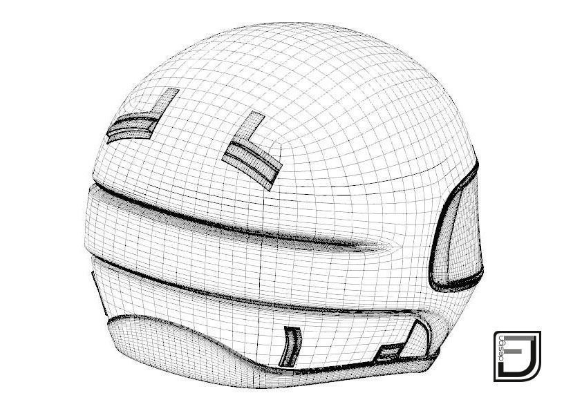 Black Grunge Helmet 04 3D model_12