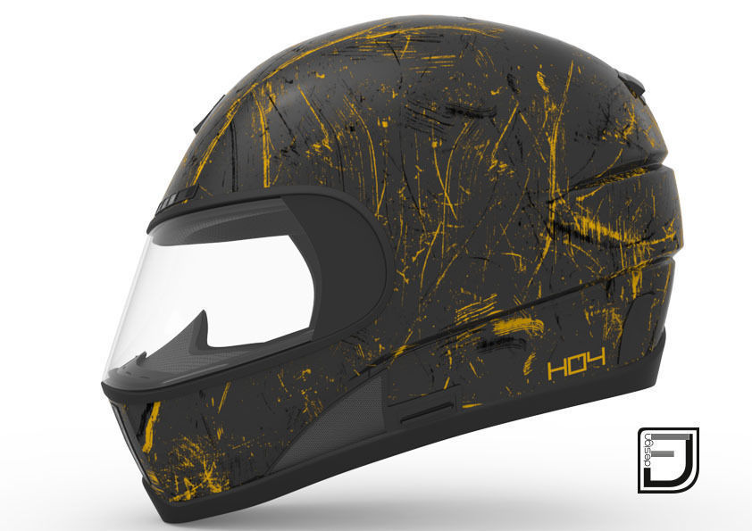 Black Grunge Helmet 04 3D model_1