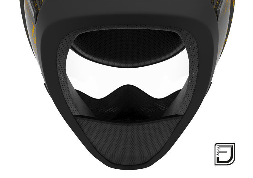 Black Grunge Helmet 04 3D model_7