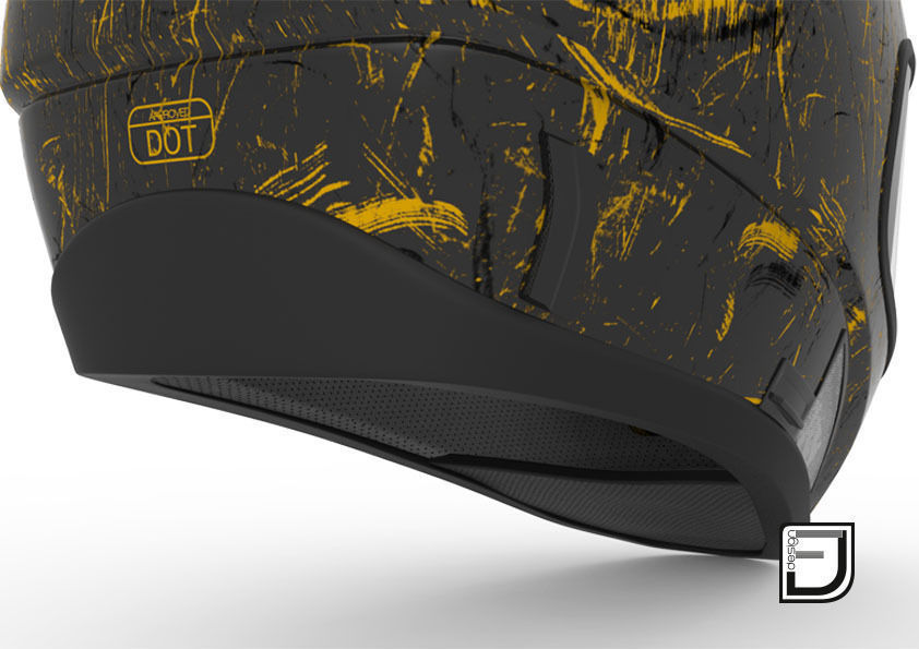 Black Grunge Helmet 04 3D model_9