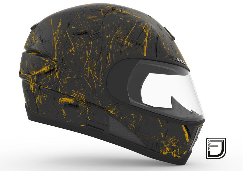 Black Grunge Helmet 04 3D model_5