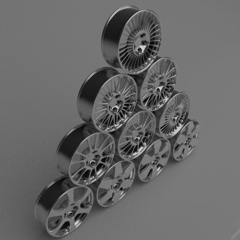 20 Wheel Rims 001-020 3D model_33