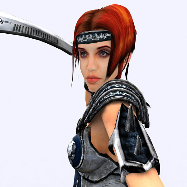 Fantasy amazon Low-poly 3D model_1