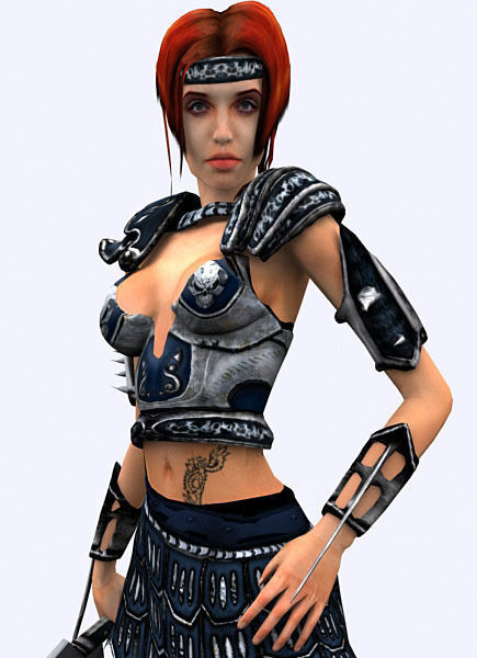 Fantasy amazon Low-poly 3D model_6