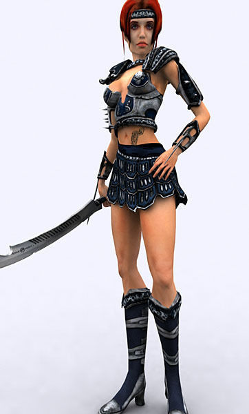 Fantasy amazon Low-poly 3D model_9