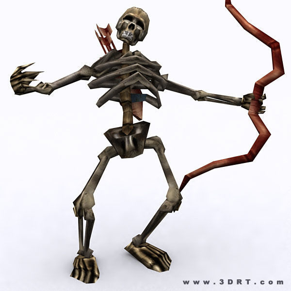 Skeletons swarm pack Low-poly 3D model_18