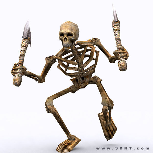 Skeletons swarm pack Low-poly 3D model_16