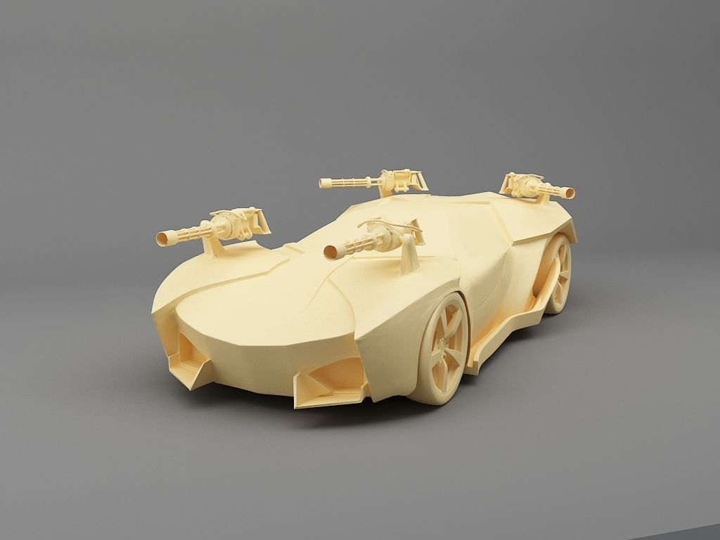 Fighter Car 3D Print Ready Model 3D print model_4