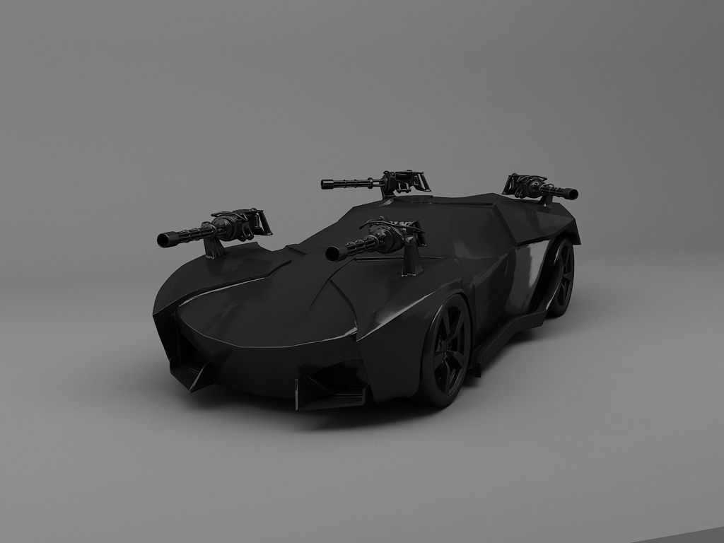 Fighter Car 3D Print Ready Model 3D print model_7