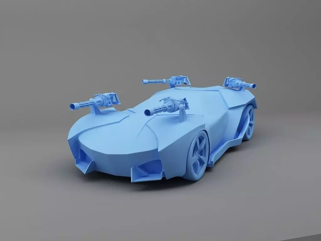 Fighter Car 3D Print Ready Model 3D print model_0