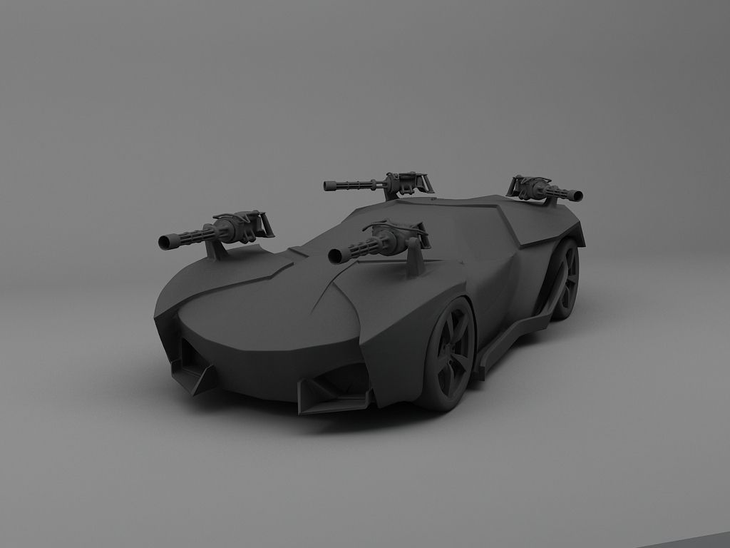 Fighter Car 3D Print Ready Model 3D print model_6