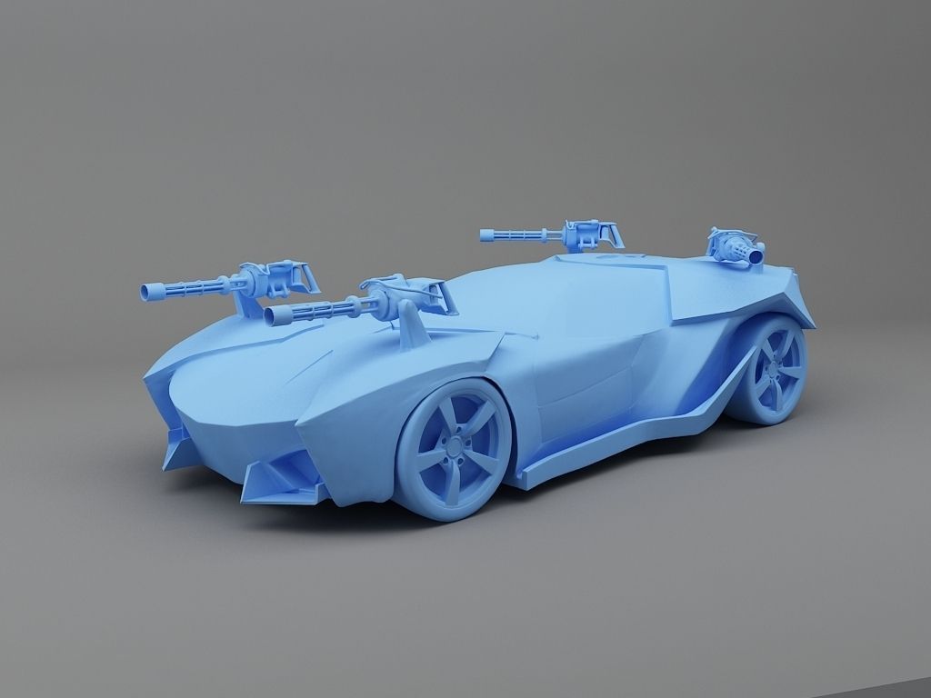 Fighter Car 3D Print Ready Model 3D print model_1