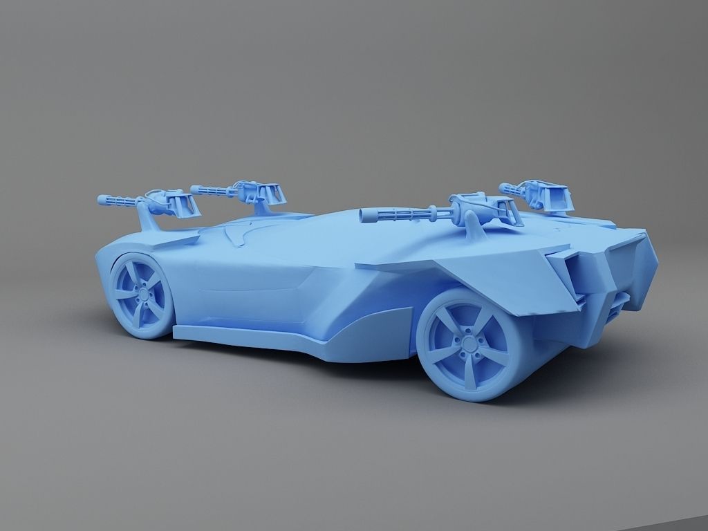 Fighter Car 3D Print Ready Model 3D print model_2
