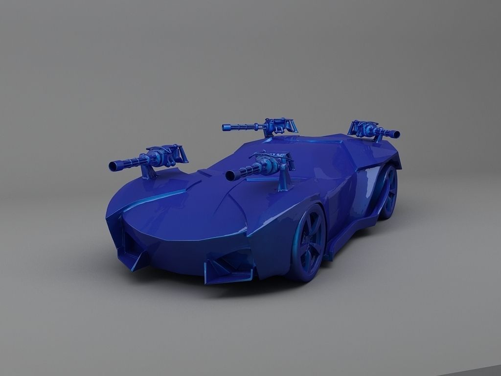 Fighter Car 3D Print Ready Model 3D print model_5