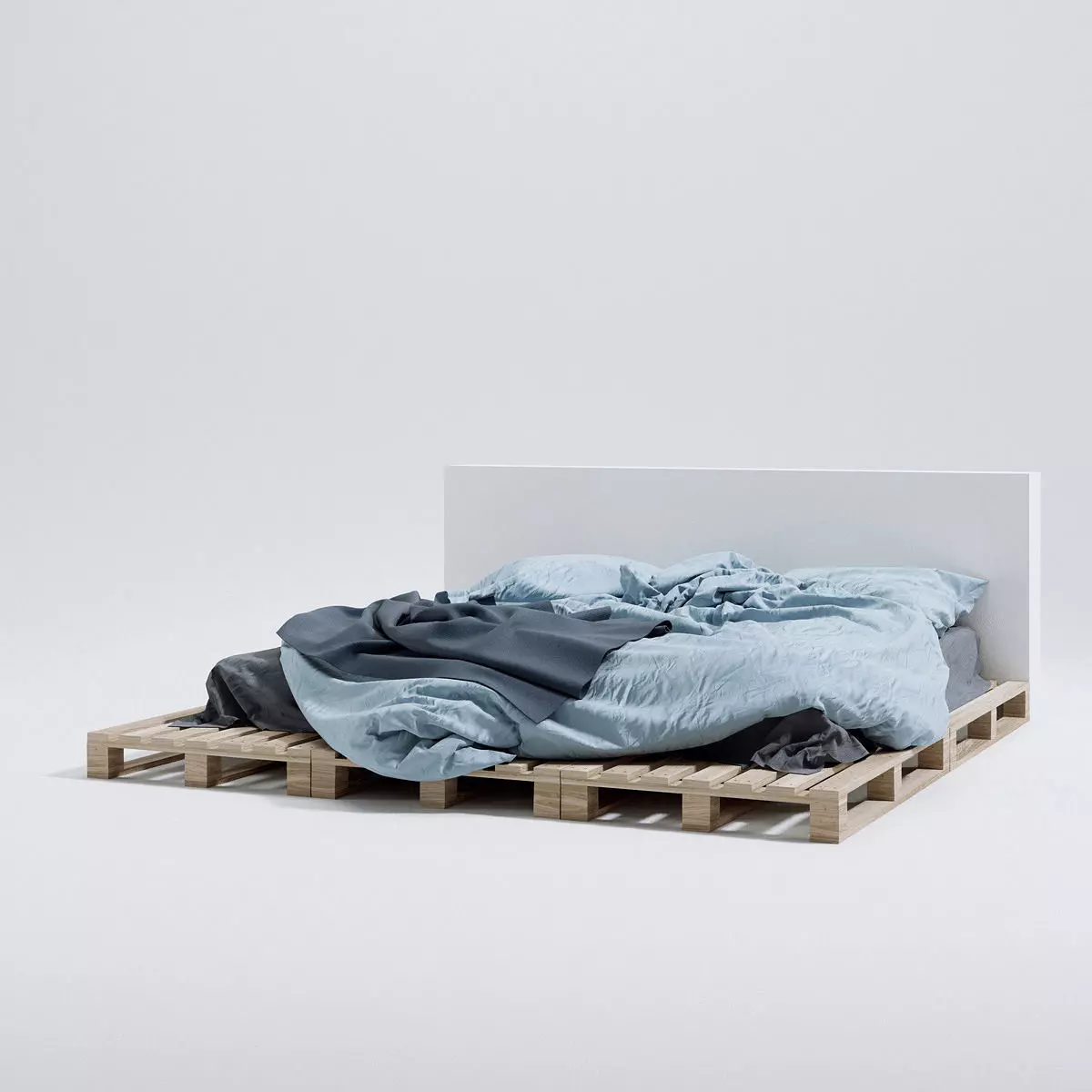 Pallet bed 3D model_0