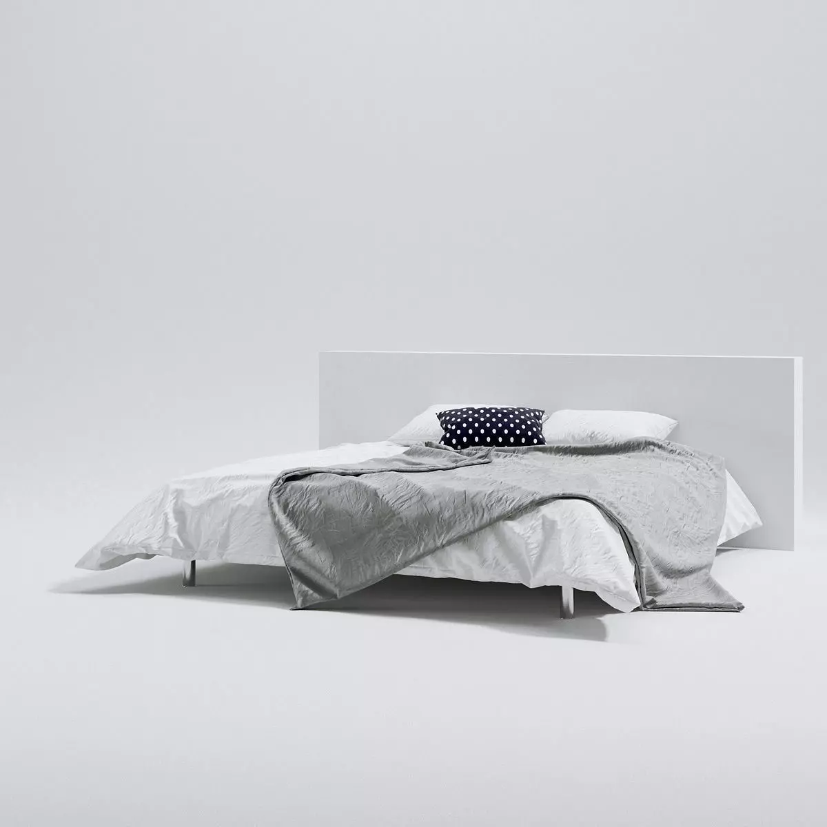 Scandinavian bed 3D model_0