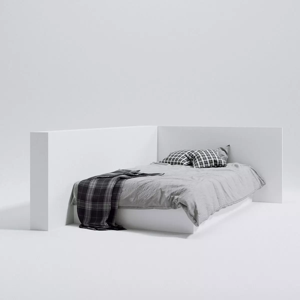 Corner bed 3D model_0