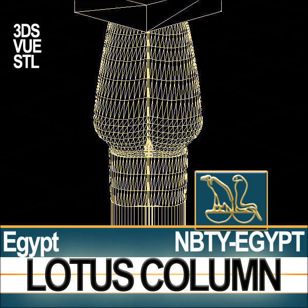 Ancient Egypt Column STL Printable 3D model_5