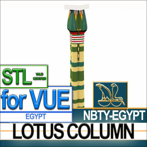 Ancient Egypt Column STL Printable 3D model_1
