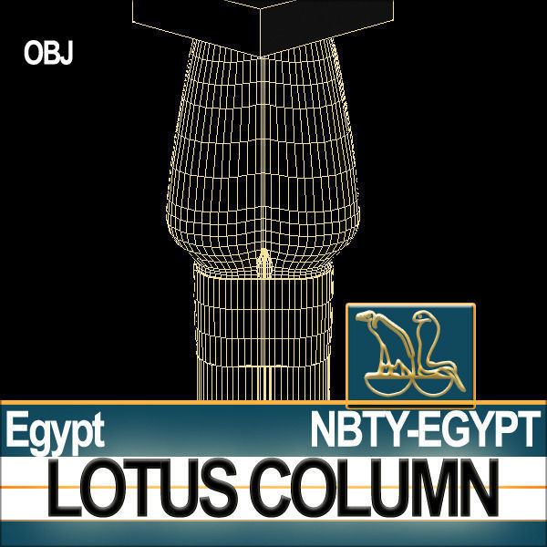 Ancient Egypt Column STL Printable 3D model_4