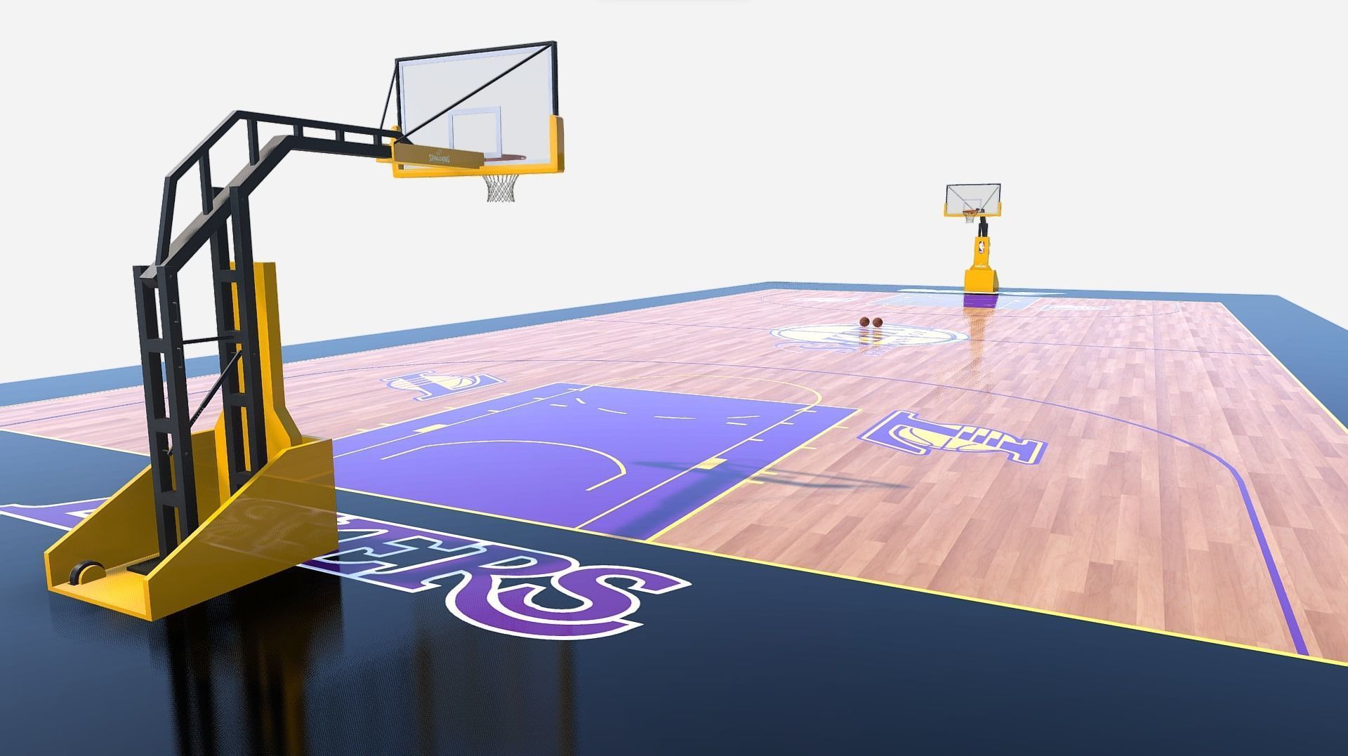 Basketball Court Low-poly 3D model_16