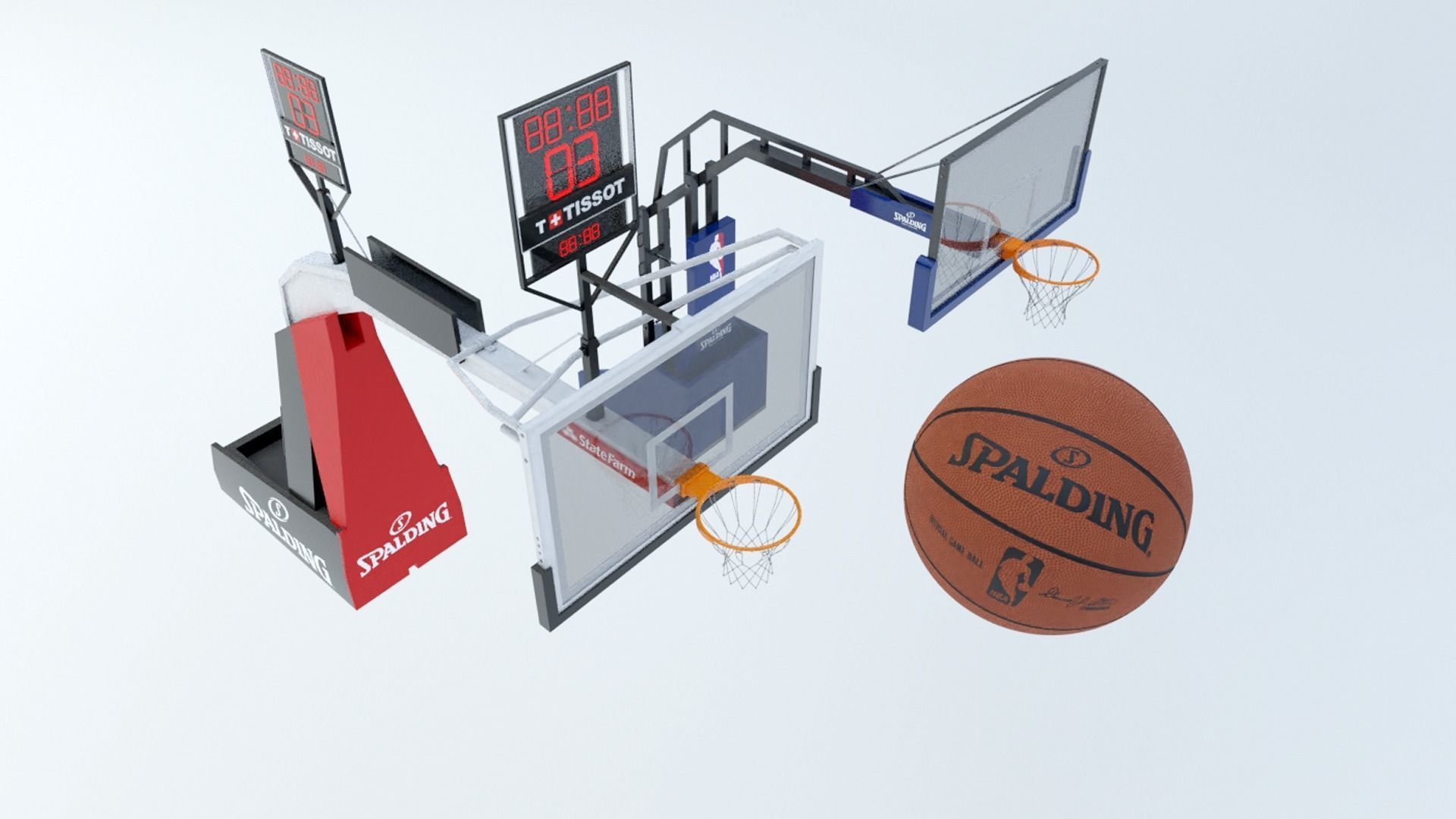 Basketball Court Low-poly 3D model_1