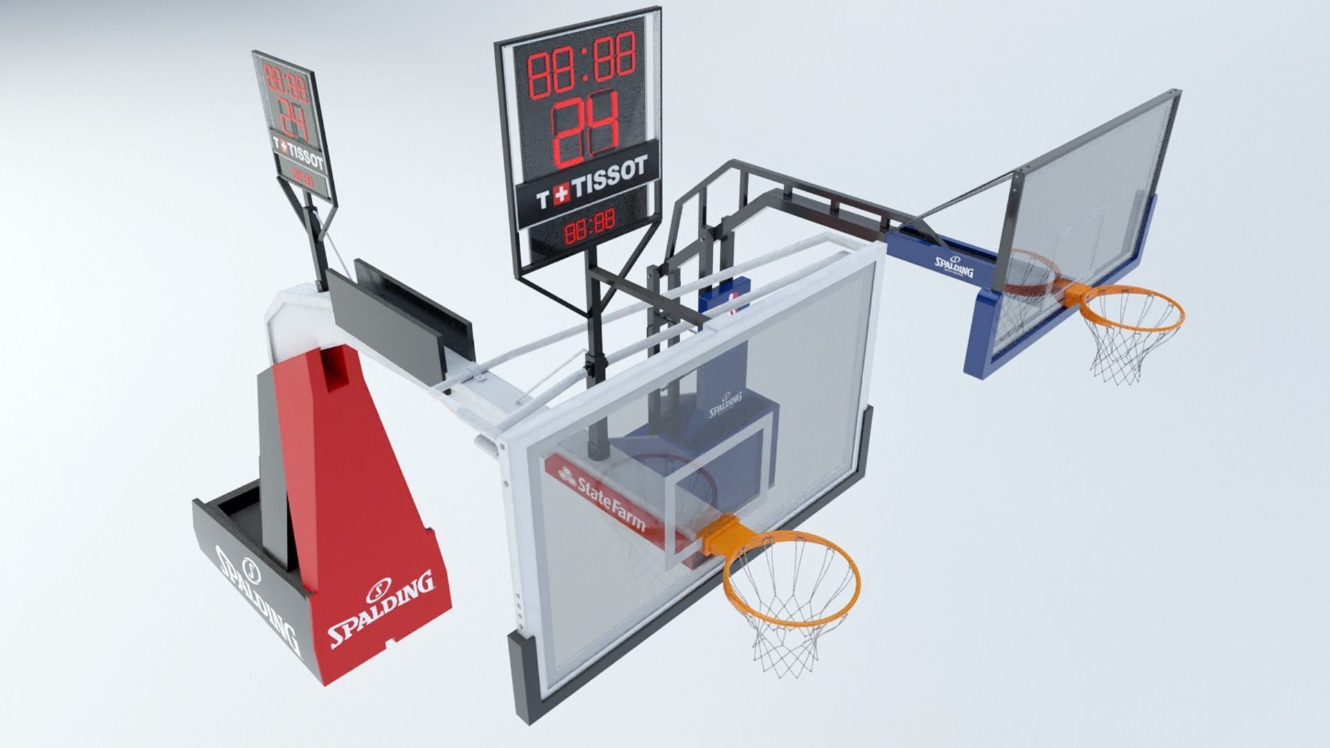 Basketball Court Low-poly 3D model_7