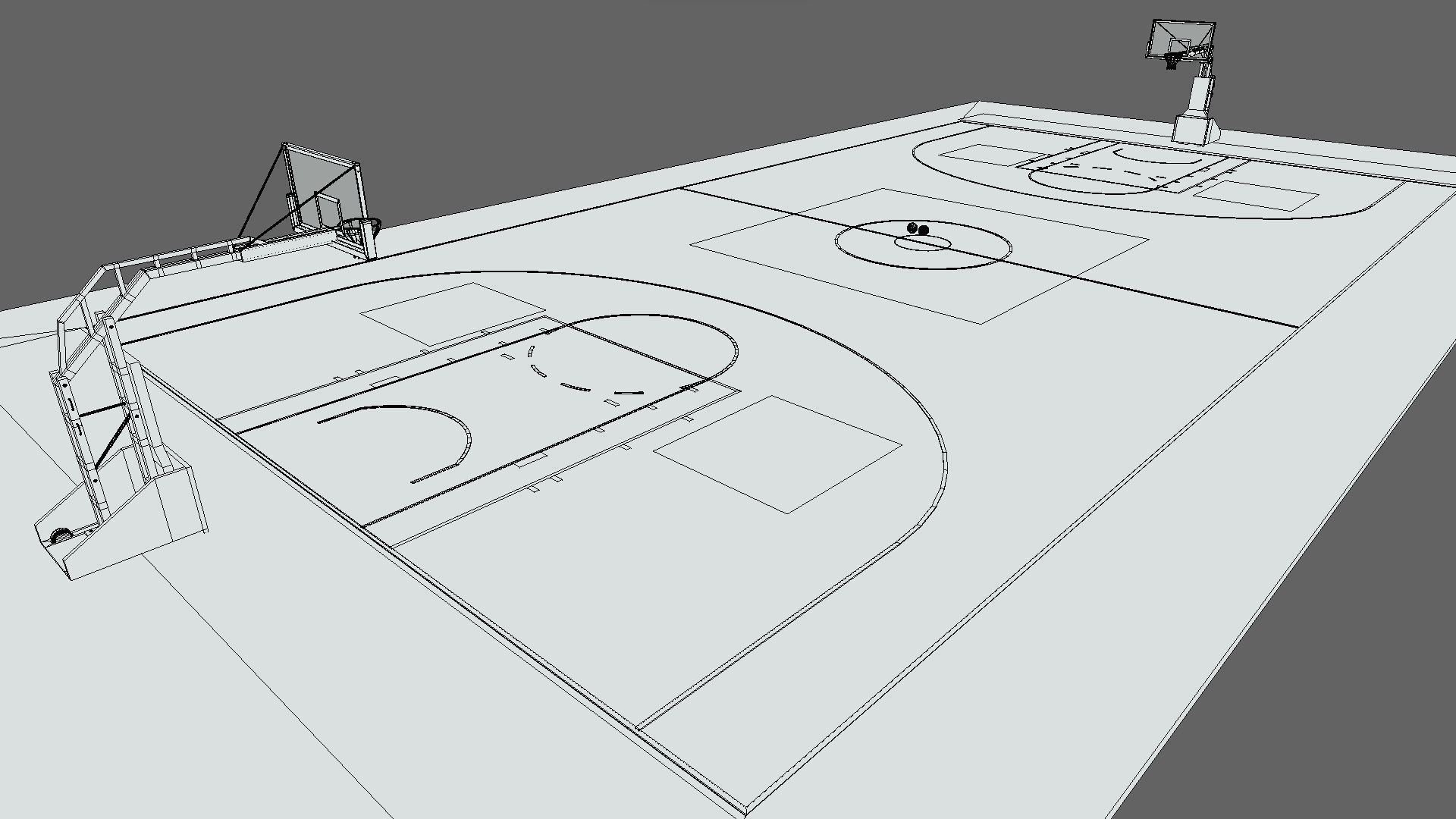 Basketball Court Low-poly 3D model_19