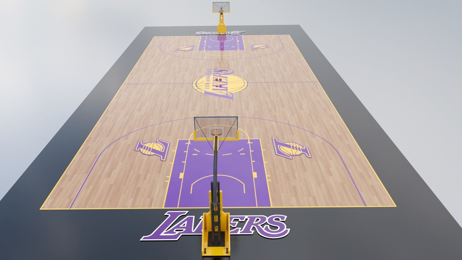 Basketball Court Low-poly 3D model_4