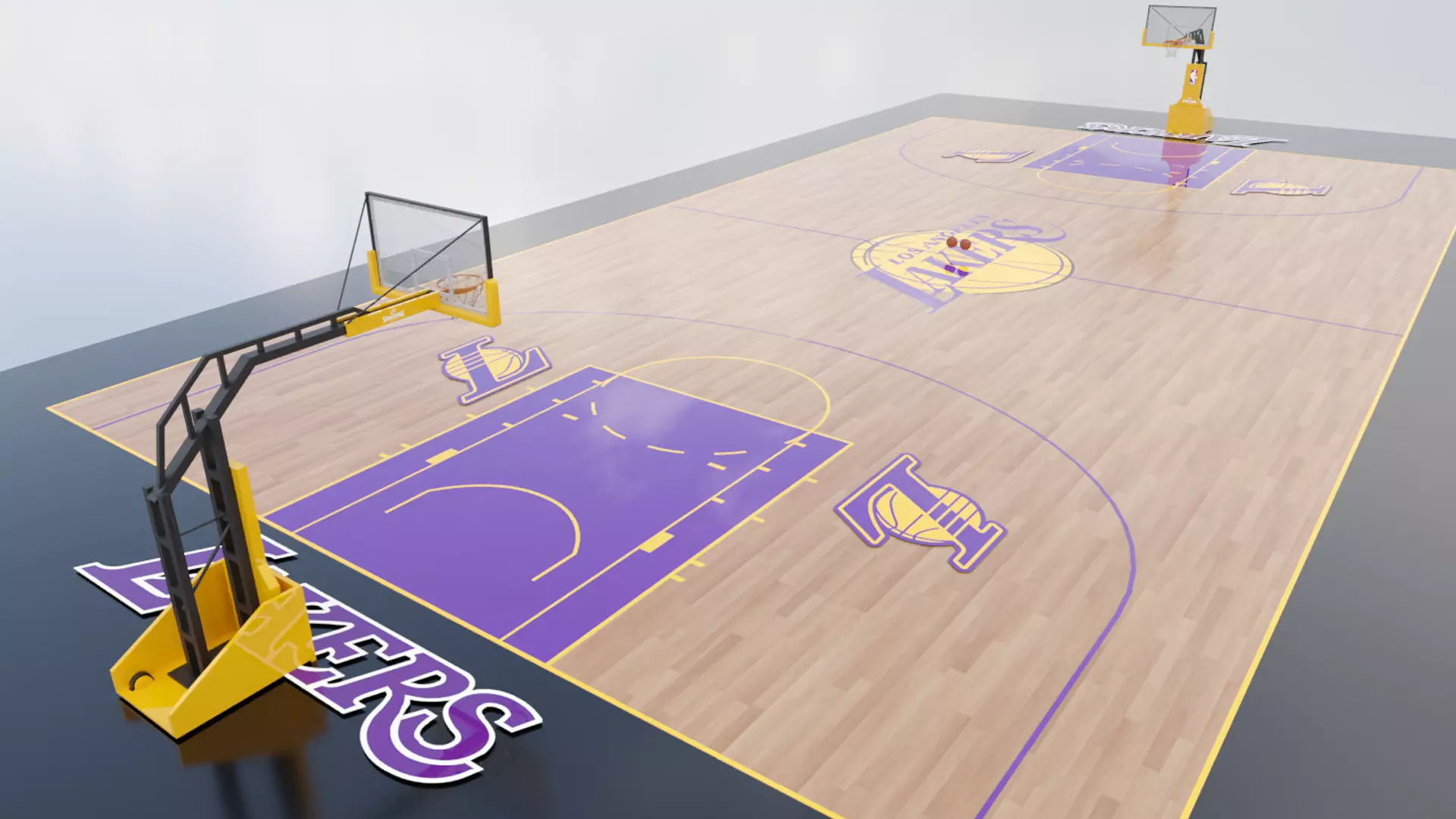 Basketball Court Low-poly 3D model_0