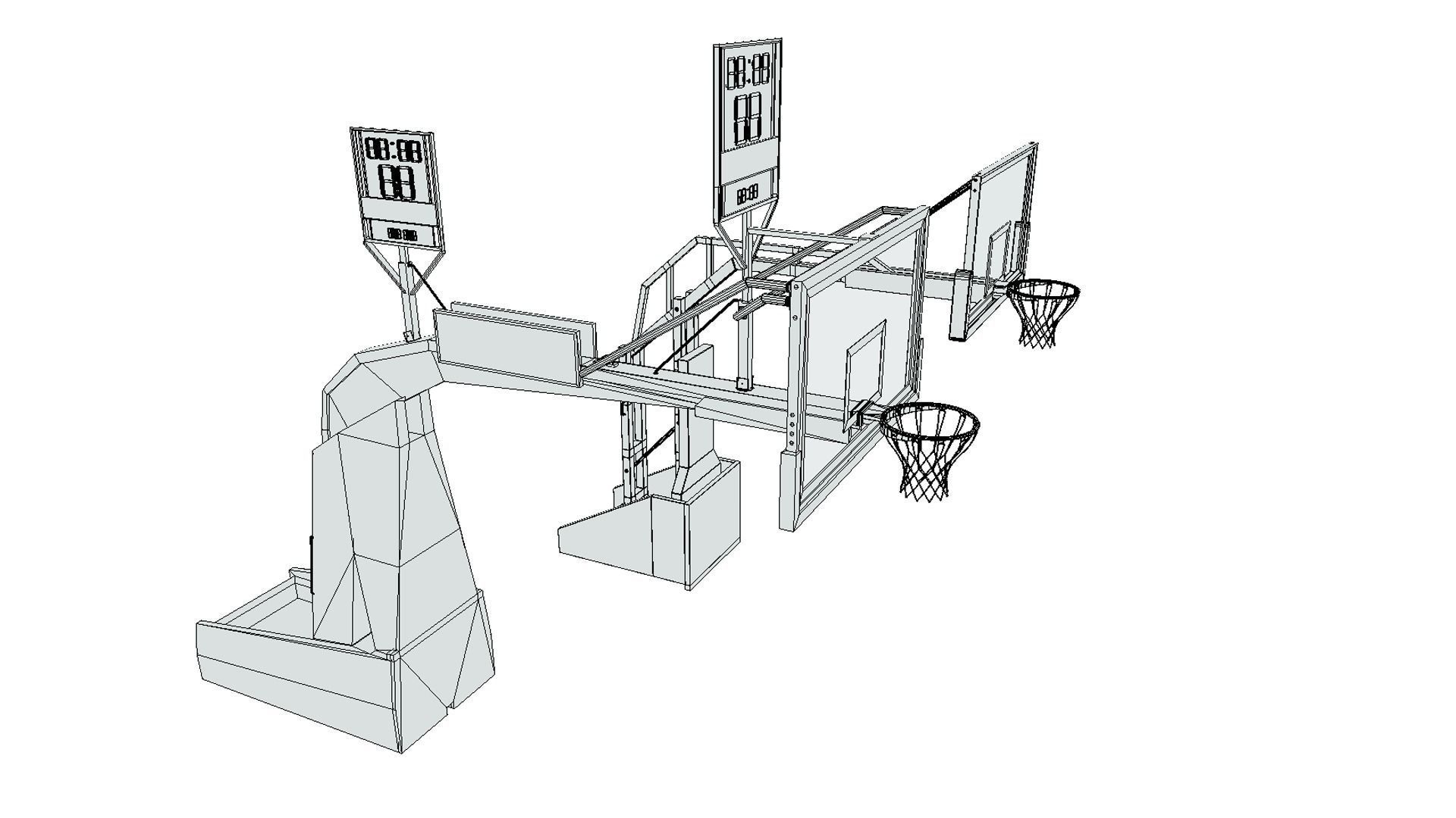 Basketball Court Low-poly 3D model_11