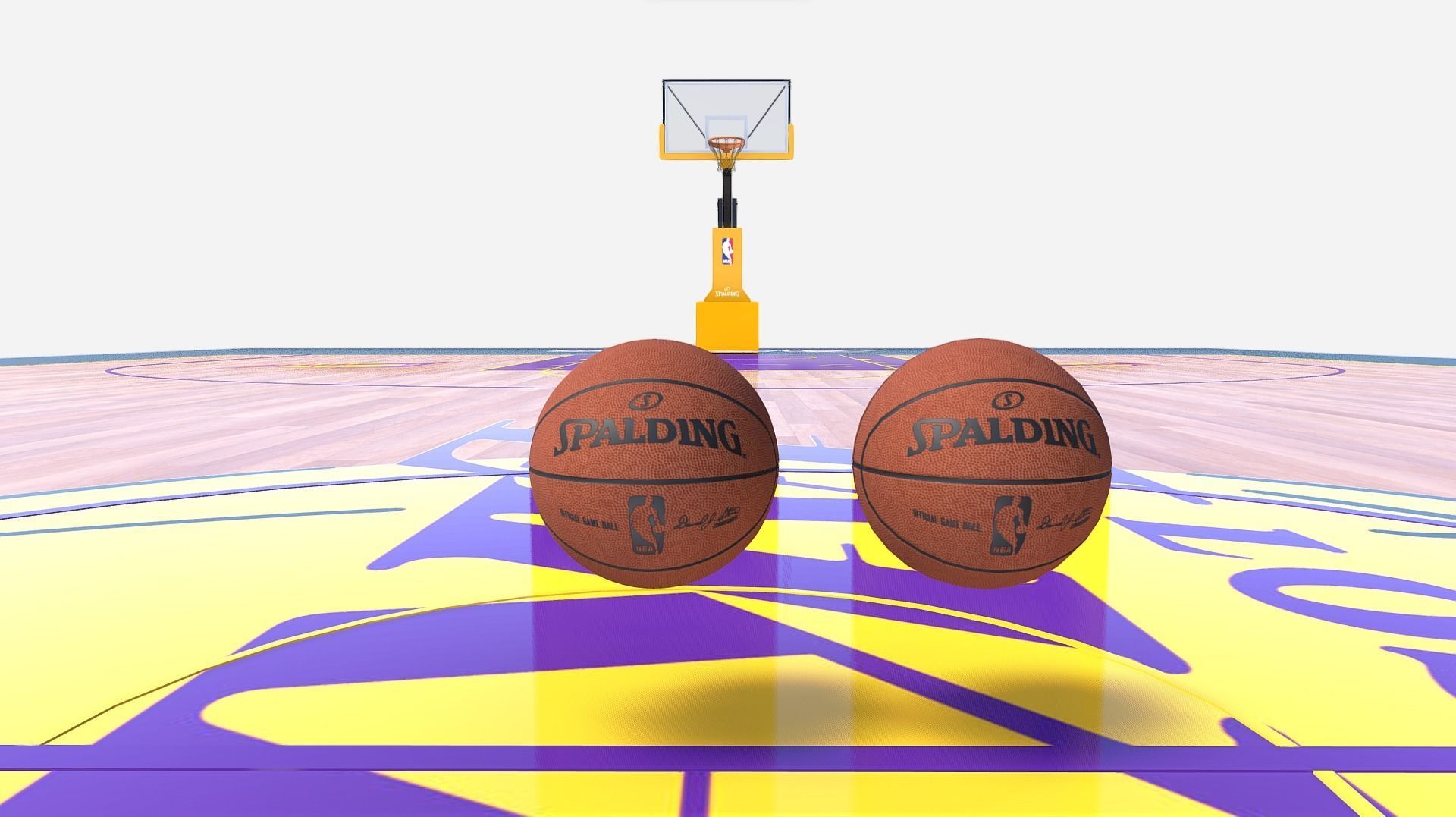 Basketball Court Low-poly 3D model_15