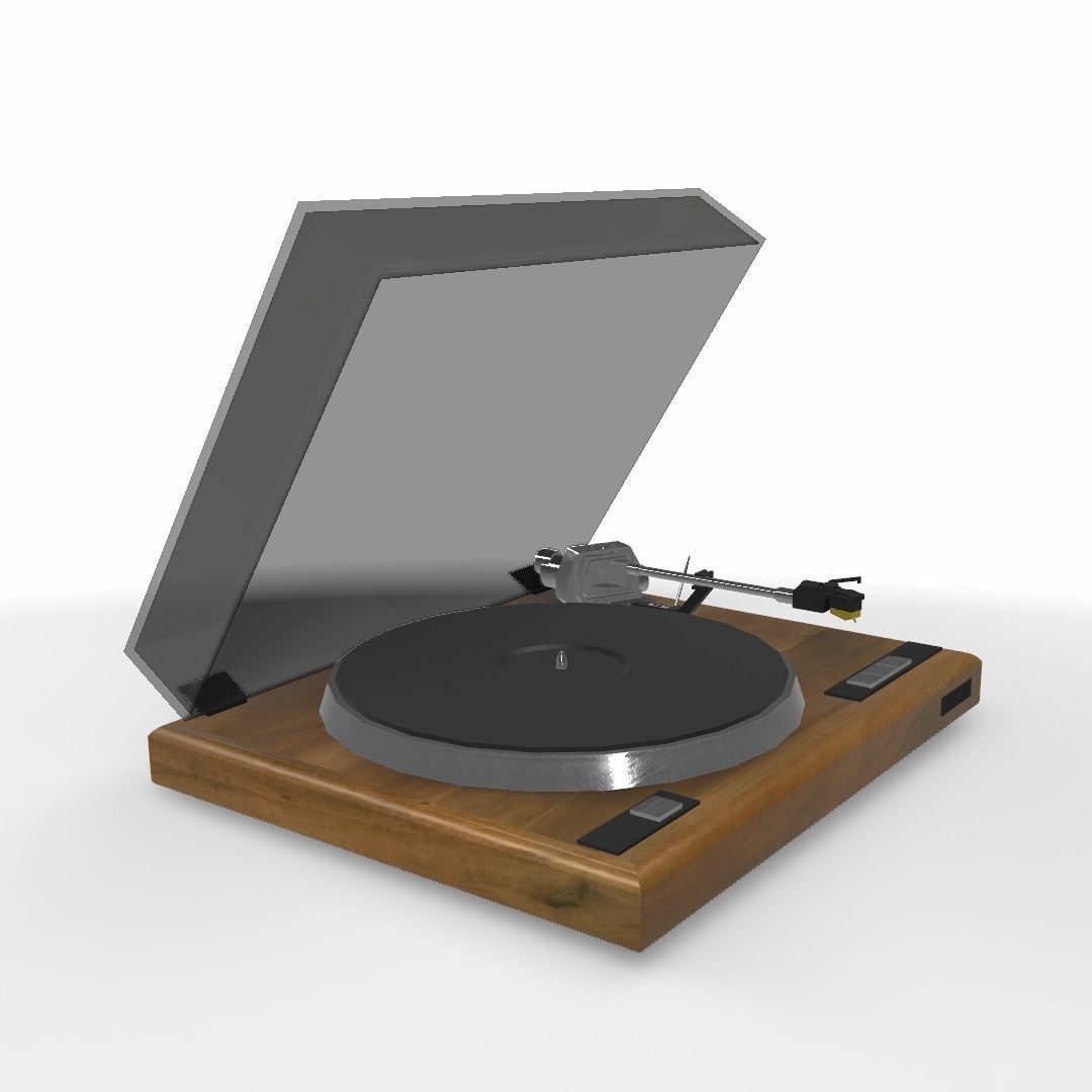 Record Player - Record Deck Low-poly 3D model_7