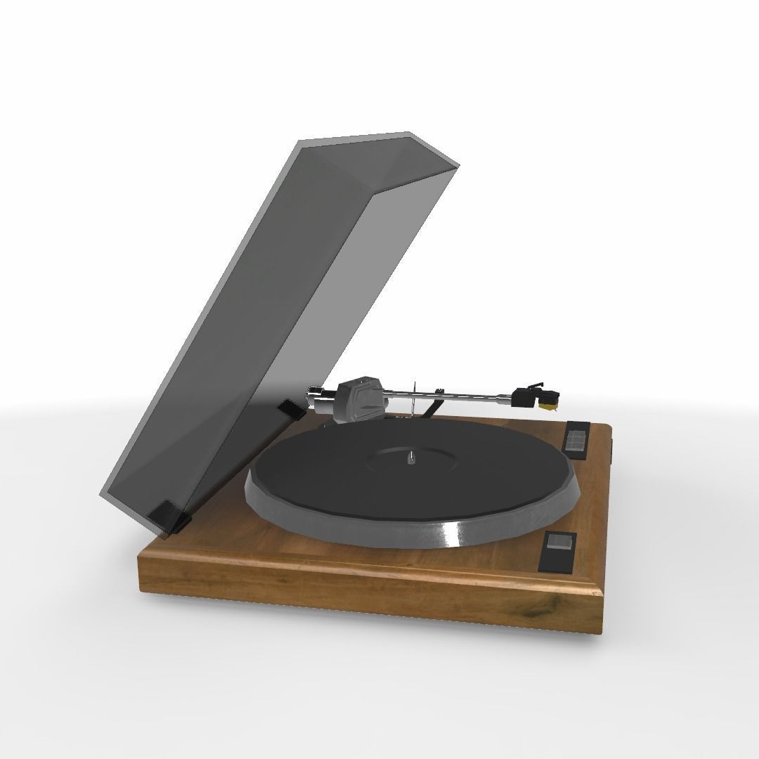 Record Player - Record Deck Low-poly 3D model_9