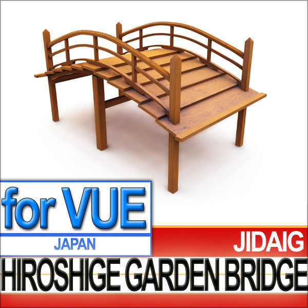 Japanese Garden Bridge Hiroshige 3D model_1