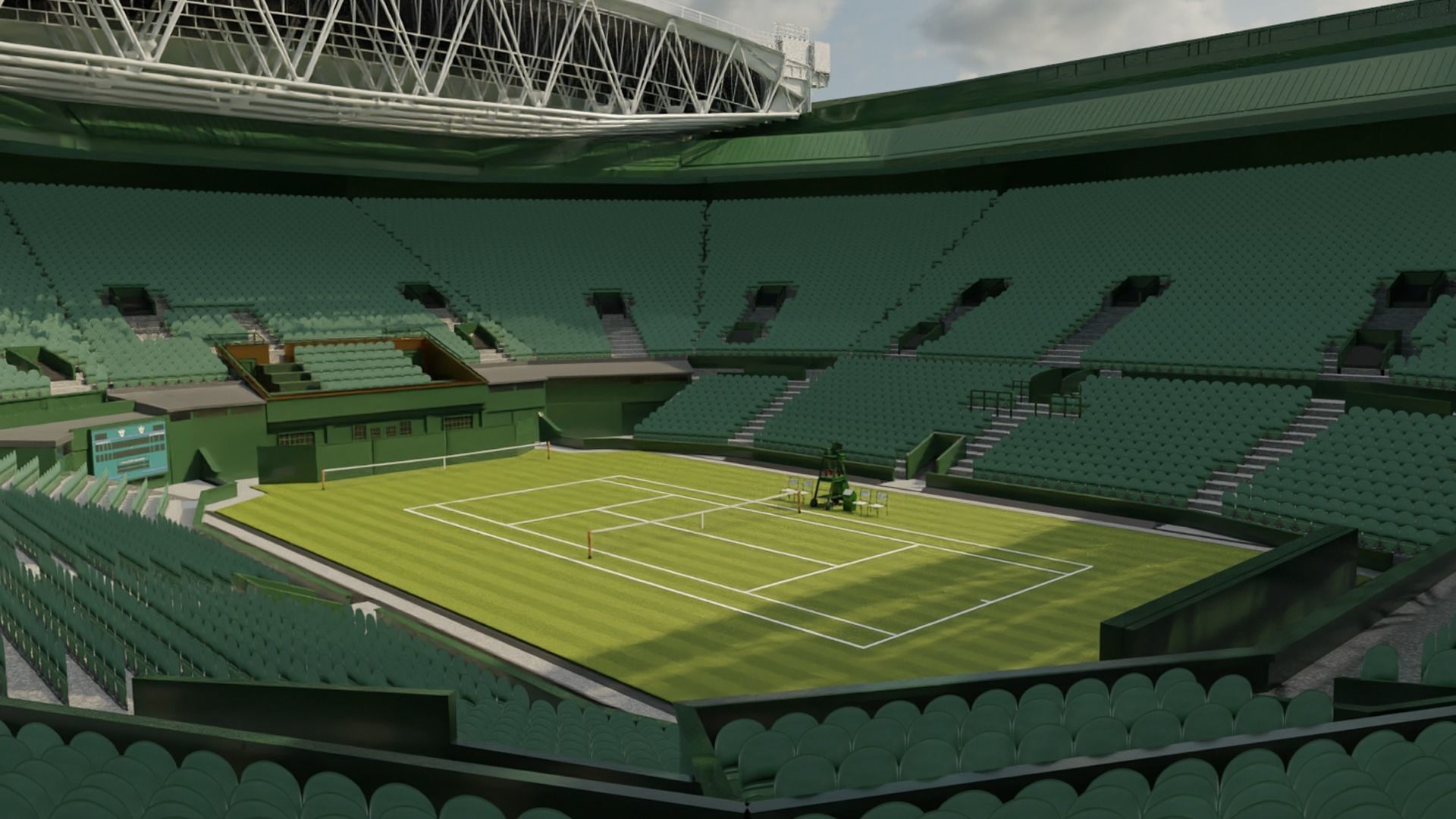 Wimbledon Centre court Low-poly 3D model_11