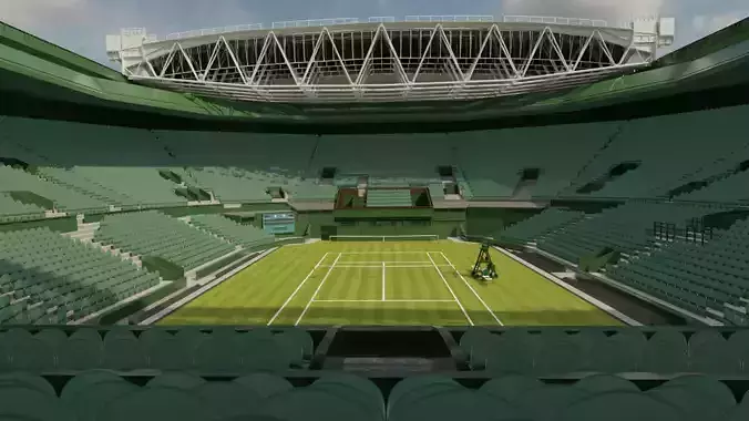 Wimbledon Centre court Low-poly 3D model