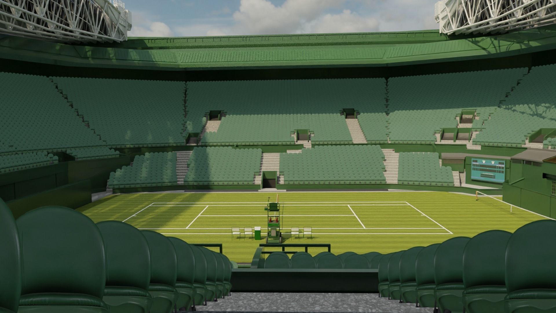 Wimbledon Centre court Low-poly 3D model_6